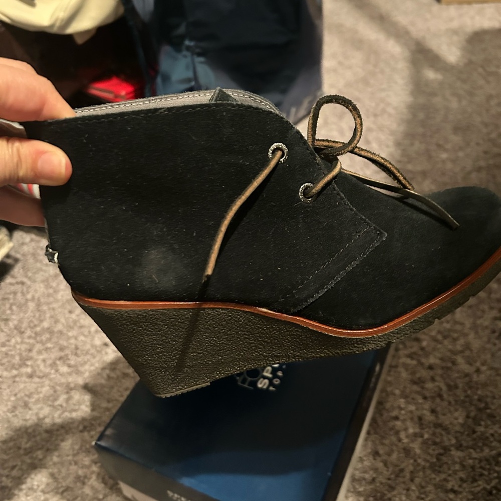 Sperry Black Wedge Ankle Shoes
